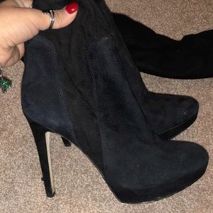 Black over the knee suede boots